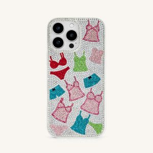 Lingerie Pattern Artificial Crystal Phone Case – Multicolor