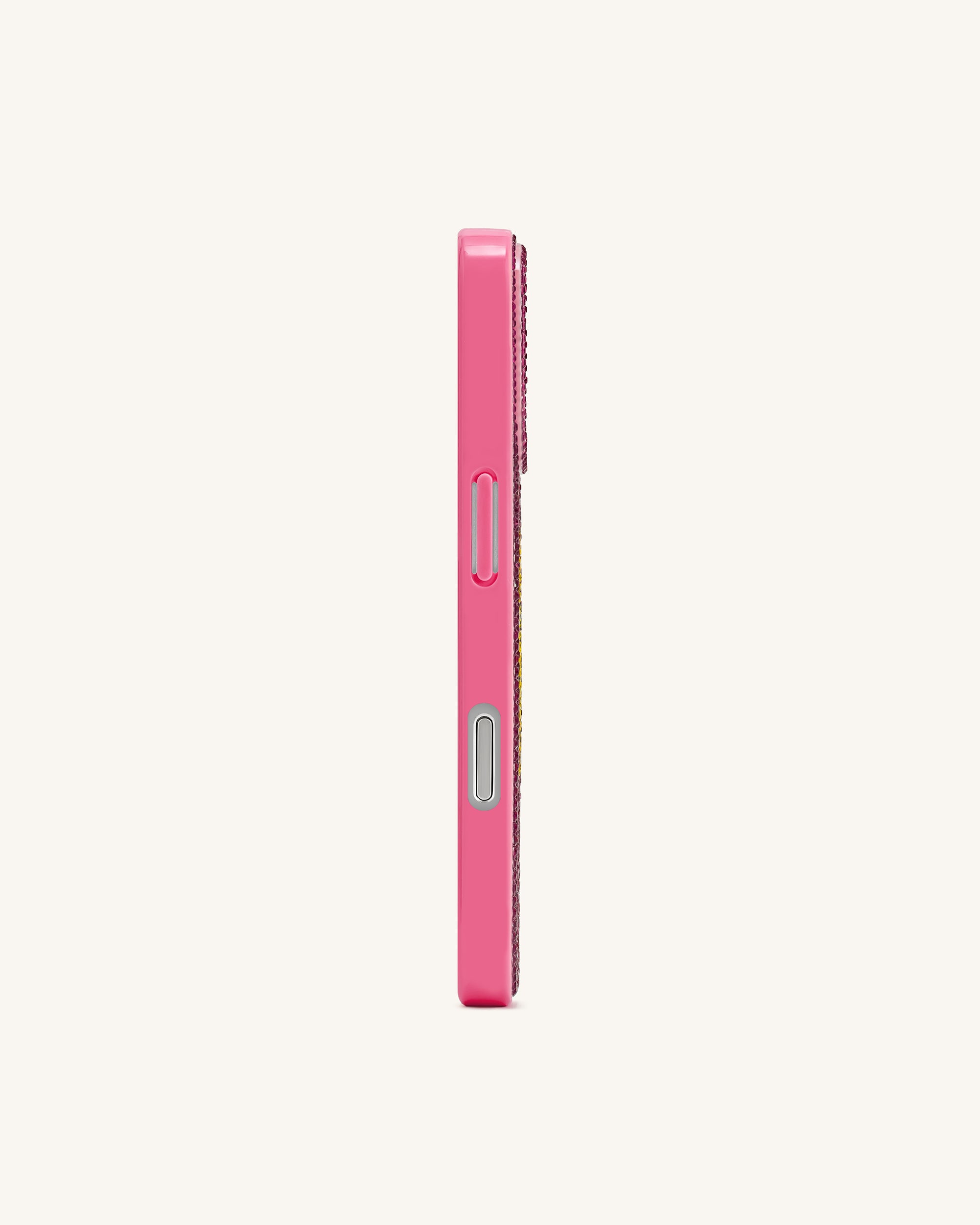 Smile Face Artificial Crystal Phone Case - Pink - Image 3