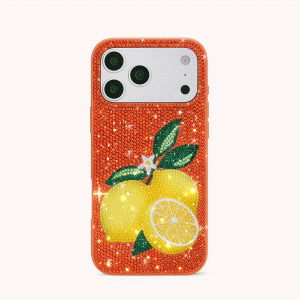 Lemon Artificial Crystal Phone Case - Orange
