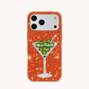 Olive Martini Artificial Crystal Phone Case - Orange