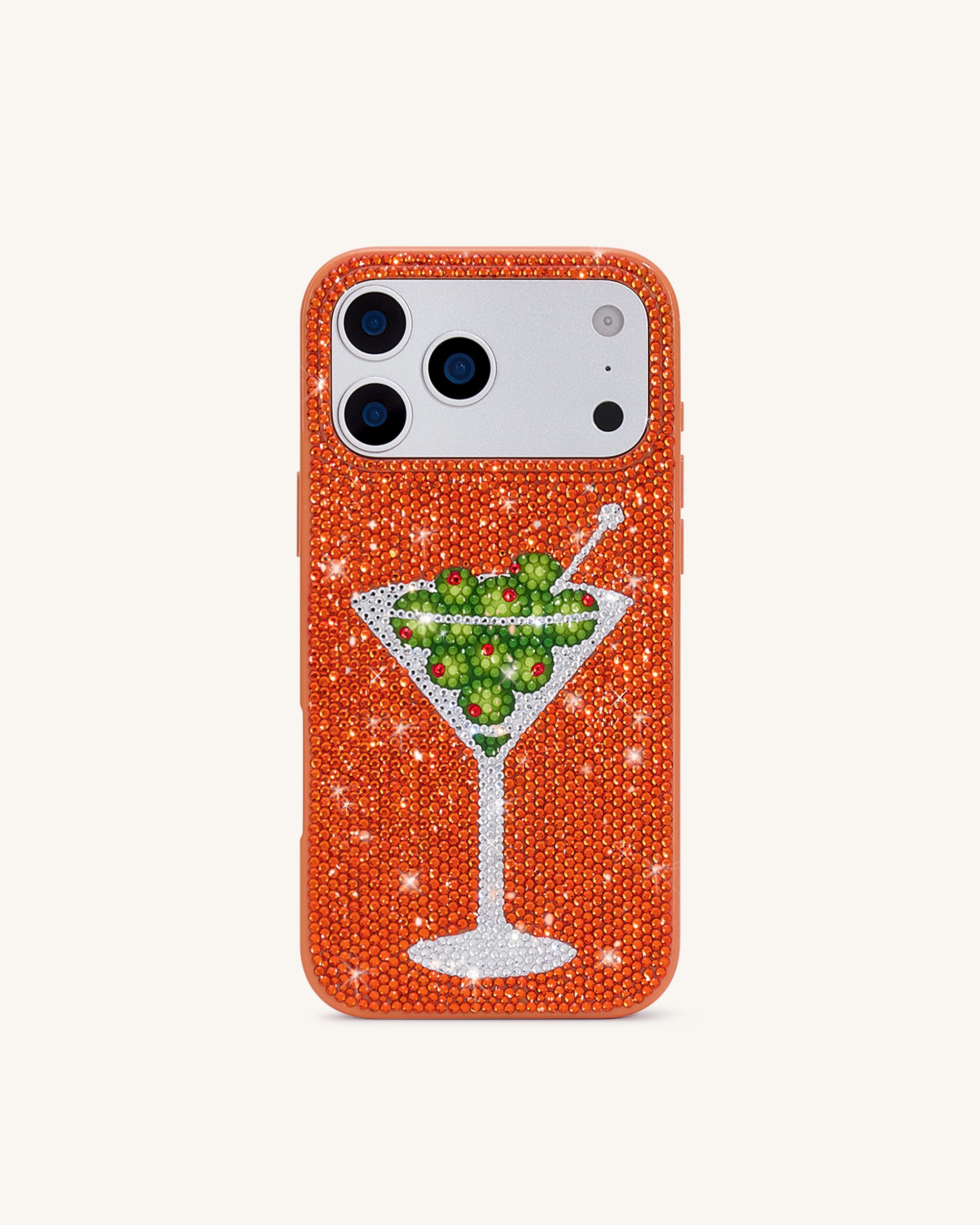 Olive Martini Artificial Crystal Phone Case - Orange - Image 2
