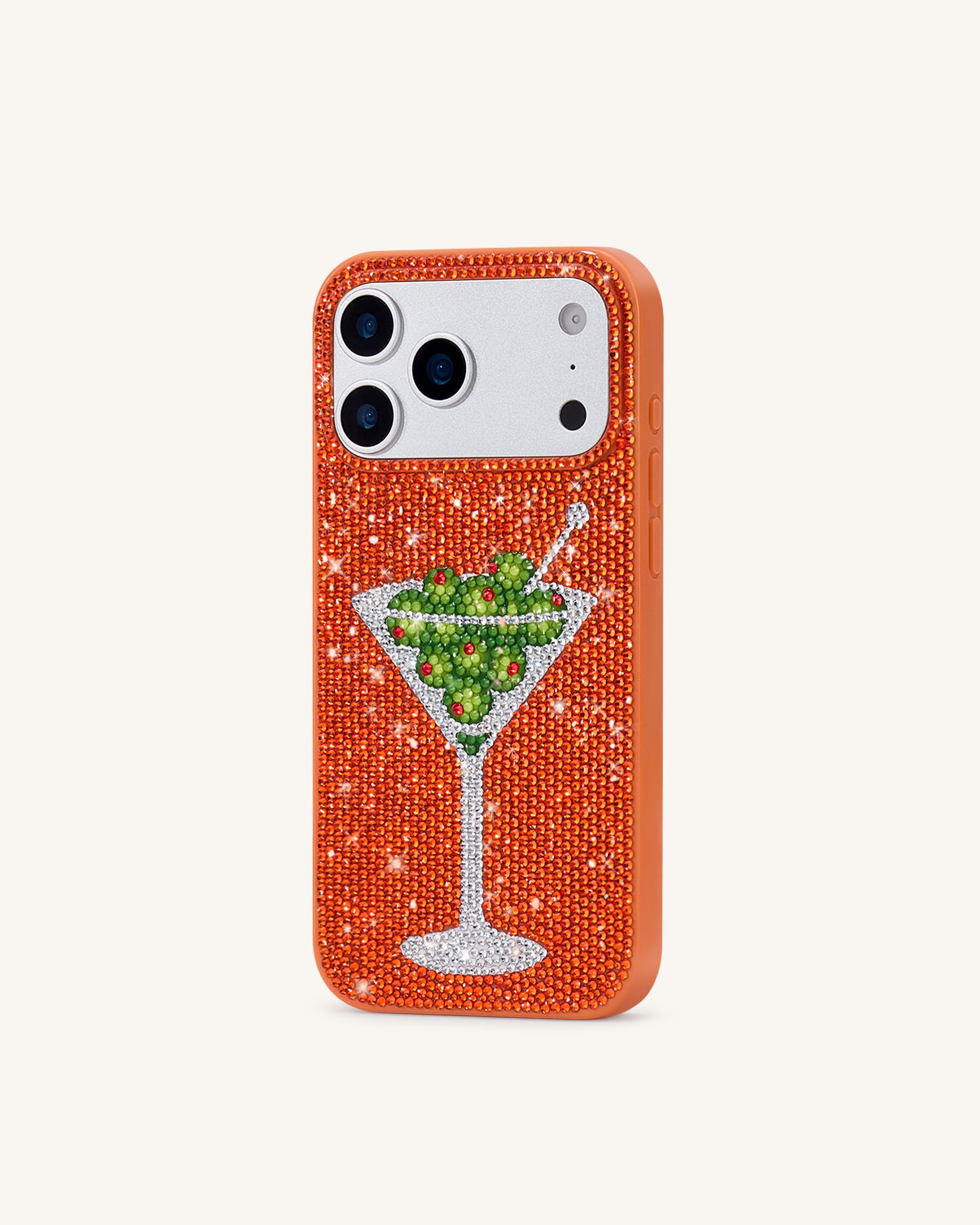 Olive Martini Artificial Crystal Phone Case - Orange - Image 3