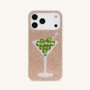Olive Martini Artificial Crystal Phone Case - Gold