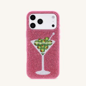 Olive Martini Artificial Crystal Phone Case - Pink