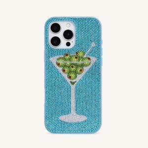 Olive Martini Artificial Crystal Phone Case - Light Blue