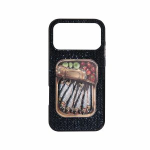 Sardine Can Art Artificial Crystal Phone Case - Black
