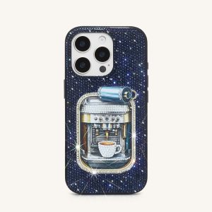 Coffee Tin Artificial Crystal Phone Case - Blue