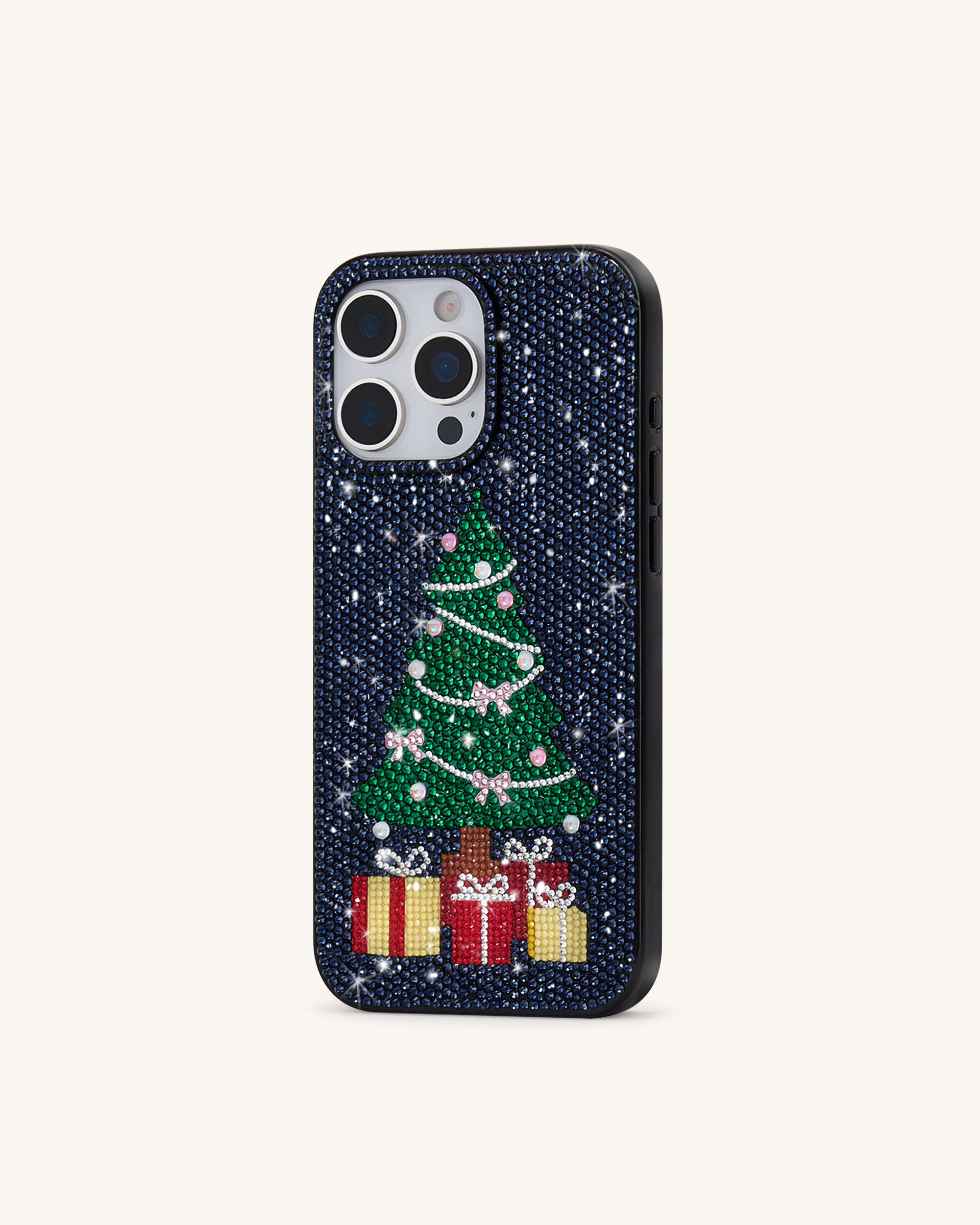 Christmas Tree Bling Phone Case - Black - Image 4