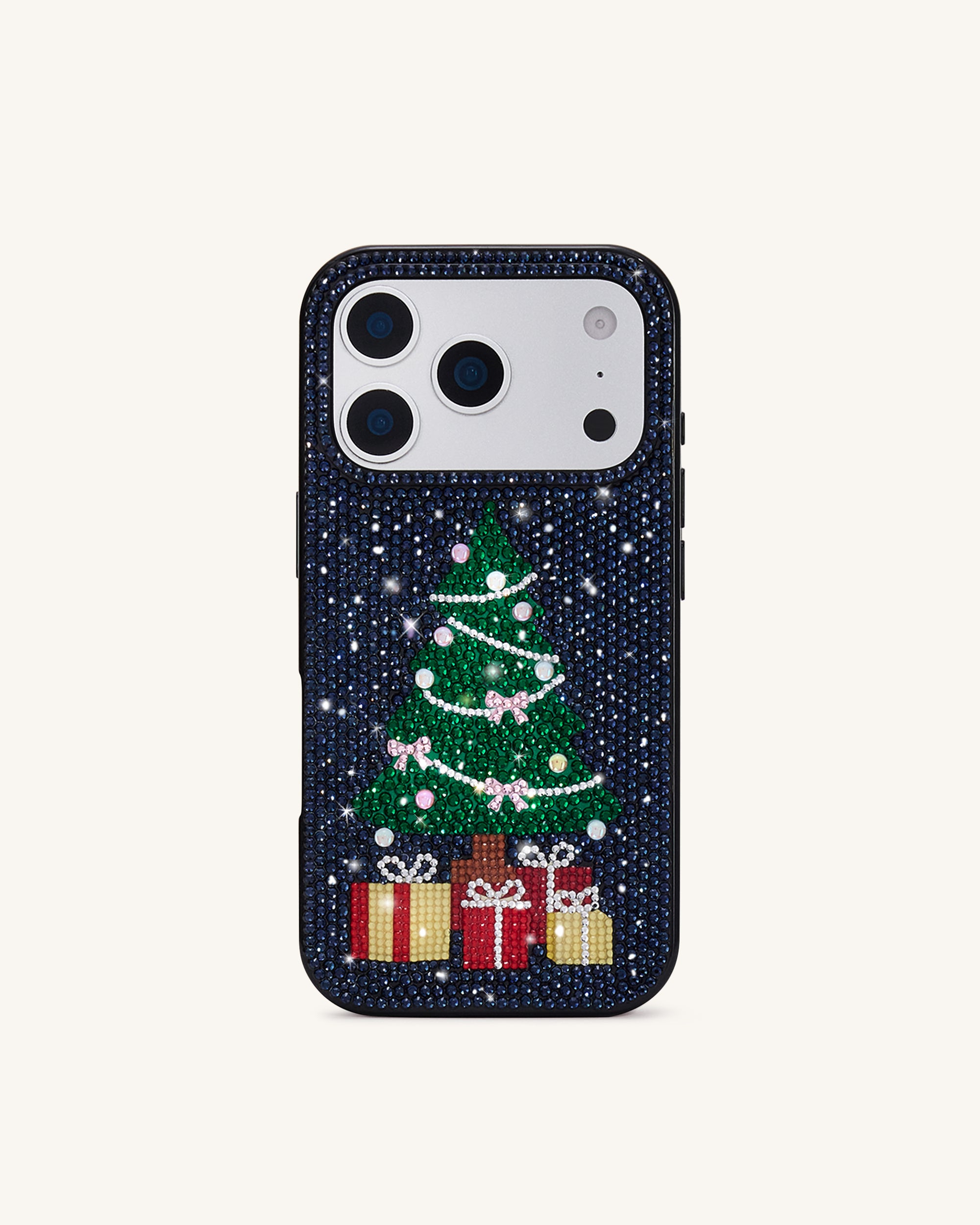 Christmas Tree Bling Phone Case - Black - Image 2