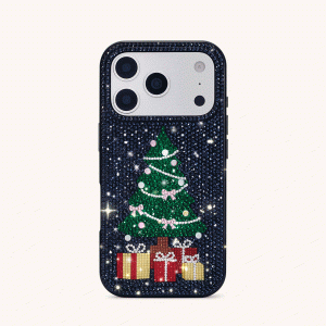 Christmas Tree Bling Phone Case - Black