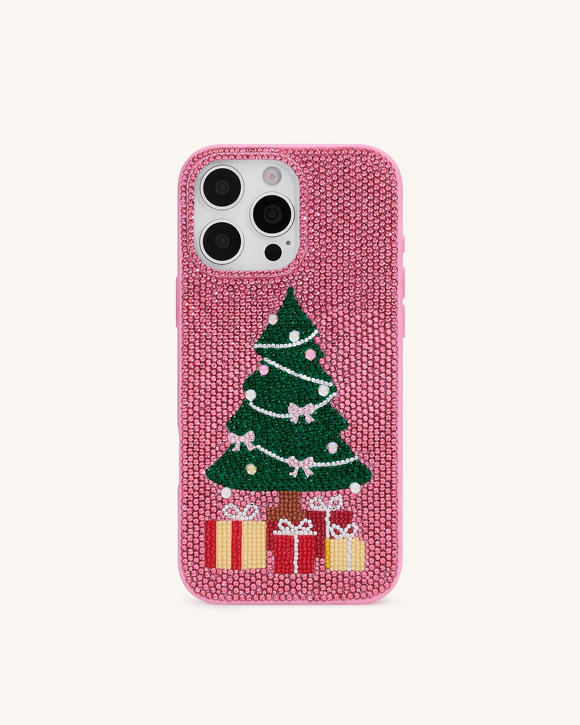 Christmas Tree Bling Phone Case - Pink - Image 2