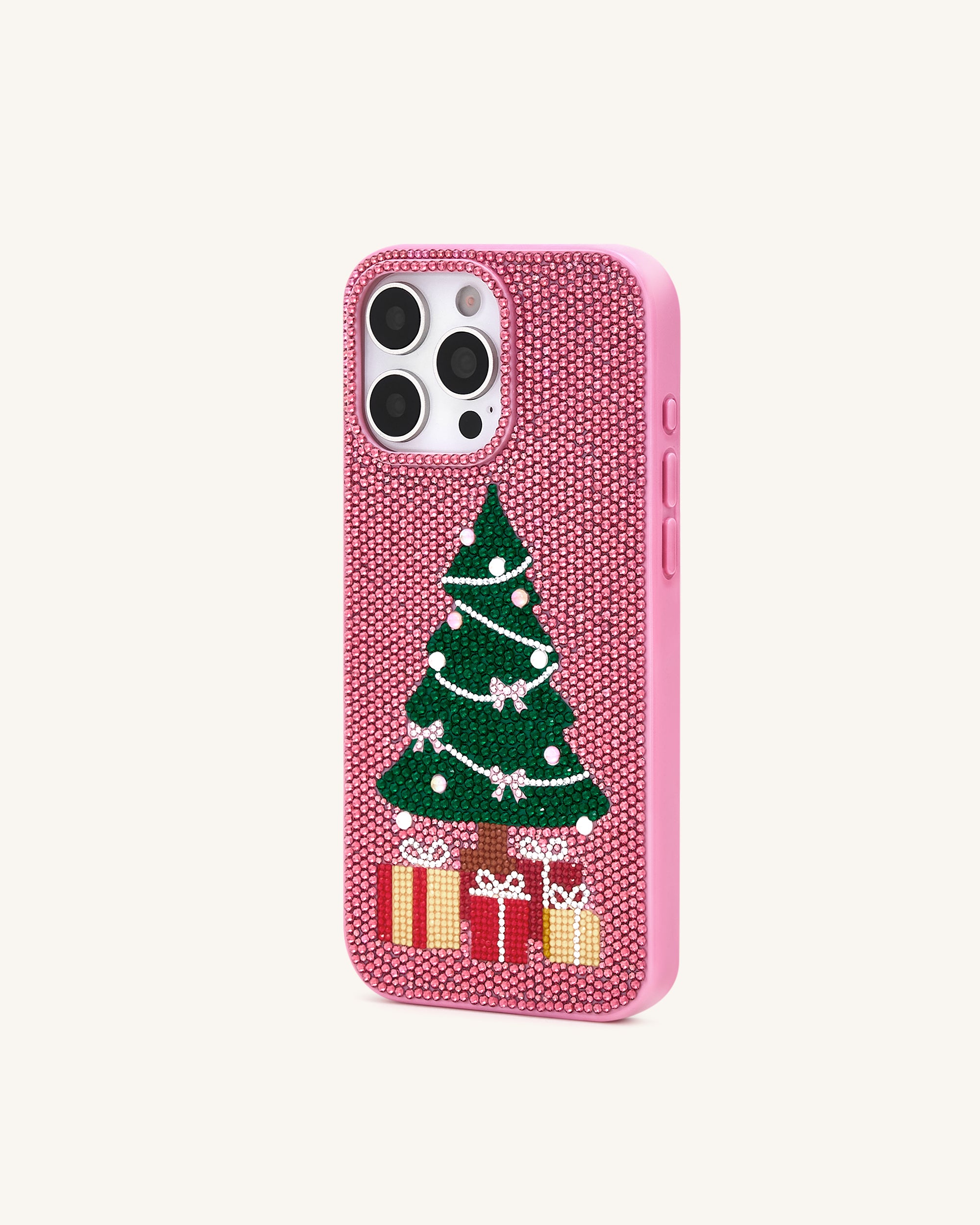 Christmas Tree Bling Phone Case - Pink - Image 3