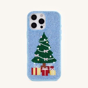 Christmas Tree Bling Phone Case - Light Blue
