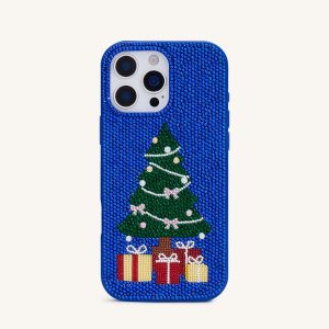Christmas Tree Bling Phone Case - Cobalt Blue