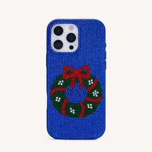 Holiday Wreath Bling Phone Case - Cobalt Blue