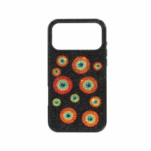 Evil Eye Artificial Crystal Embellished Phone Case - Black