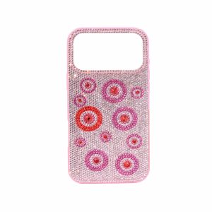 Evil Eye Artificial Crystal Embellished Phone Case - Pink