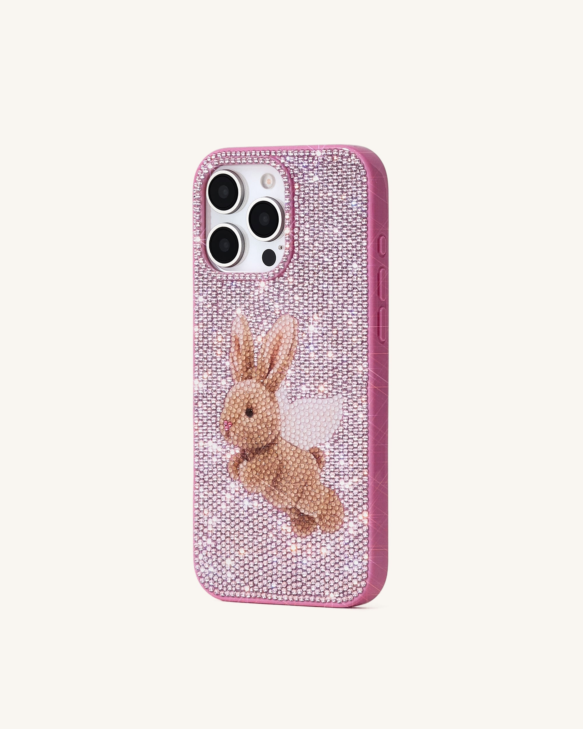 Angel Bunny Glitter Phone Case - Pink - Image 2
