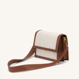 Mini Flap Crossbody - Beige Canvas