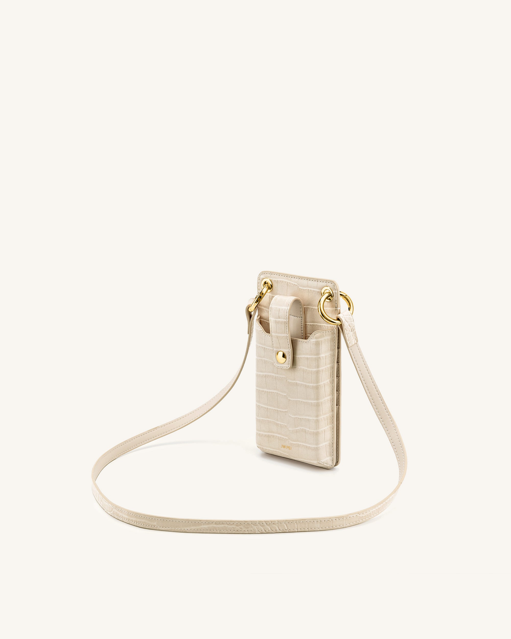 Quinn Phone Bag - Ivory Croc - Image 2