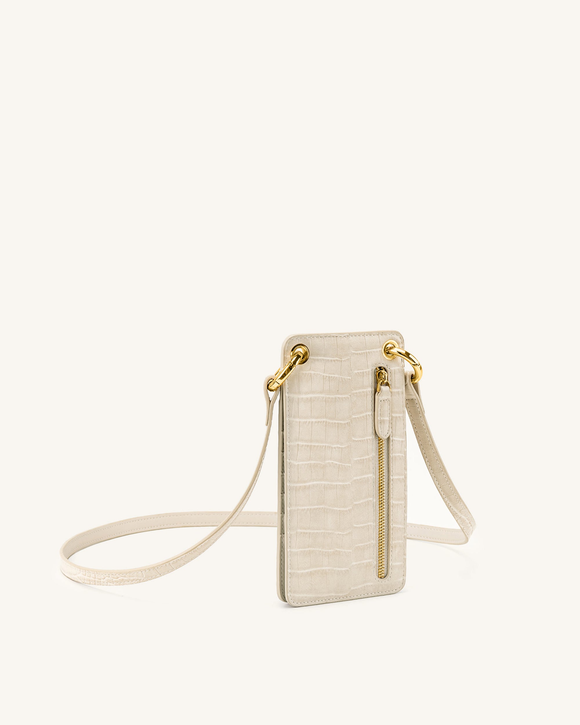 Quinn Phone Bag - Ivory Croc - Image 3