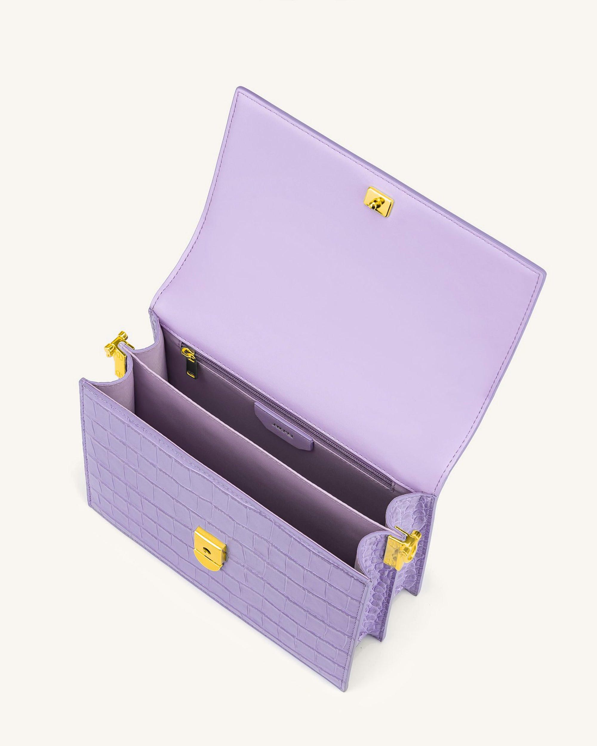 Mini Flap Crossbody - Purple Croc - Image 4