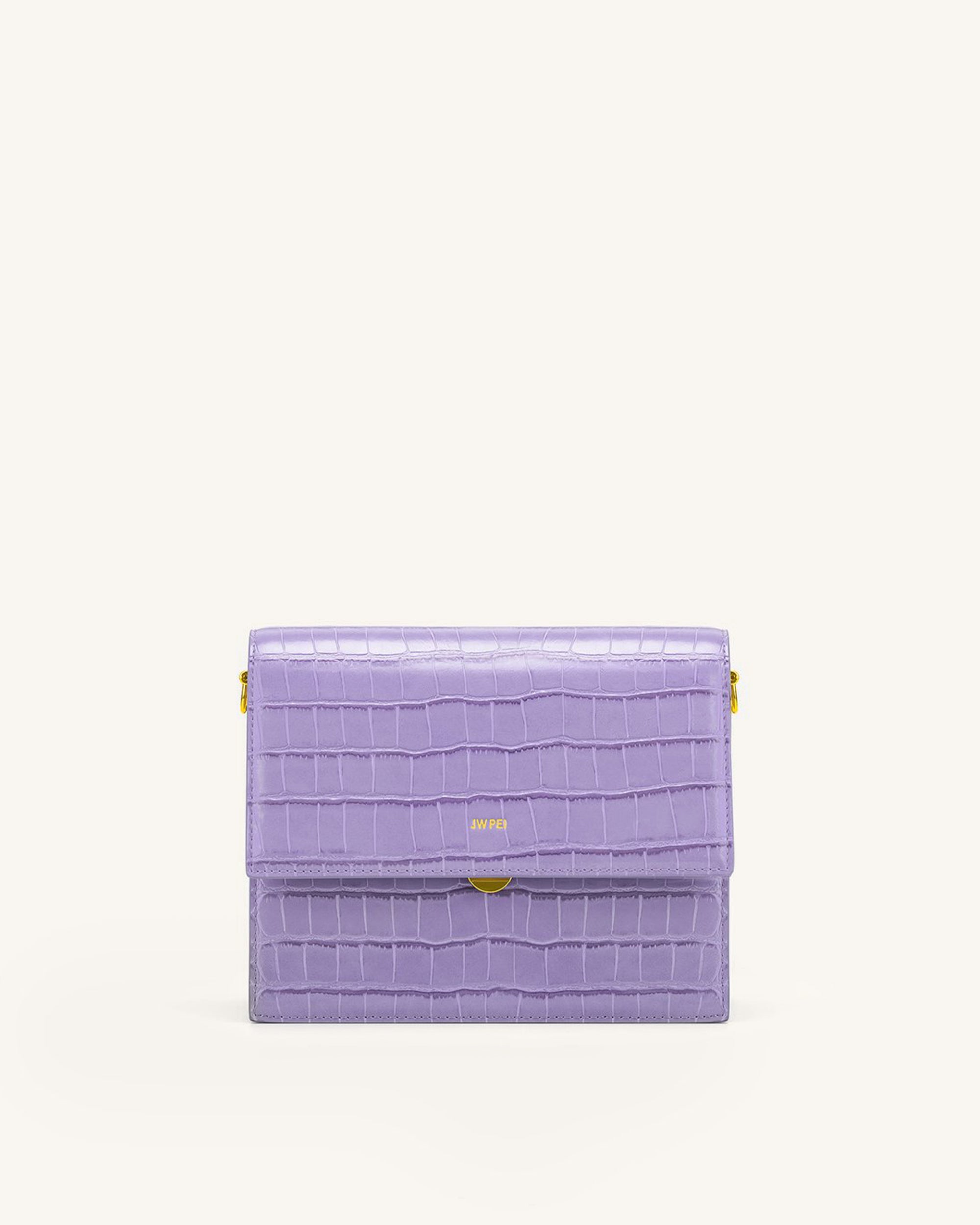 Mini Flap Crossbody - Purple Croc - Image 2