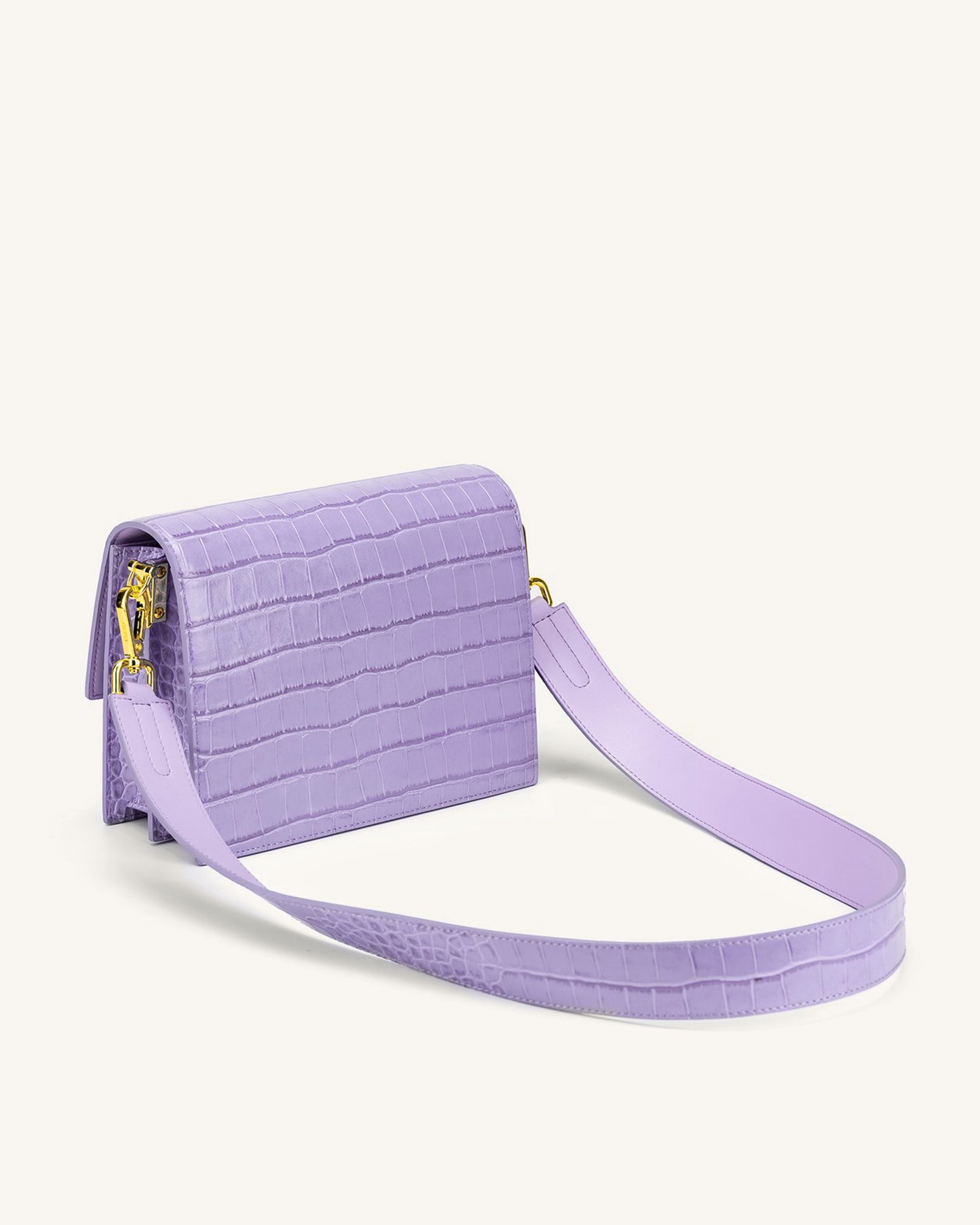 Mini Flap Crossbody - Purple Croc - Image 3