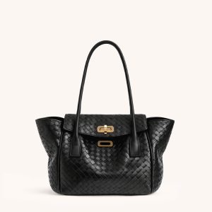 Woven Tote Bag - Black