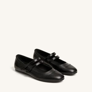 Clara Double Strap Flats ?C Black