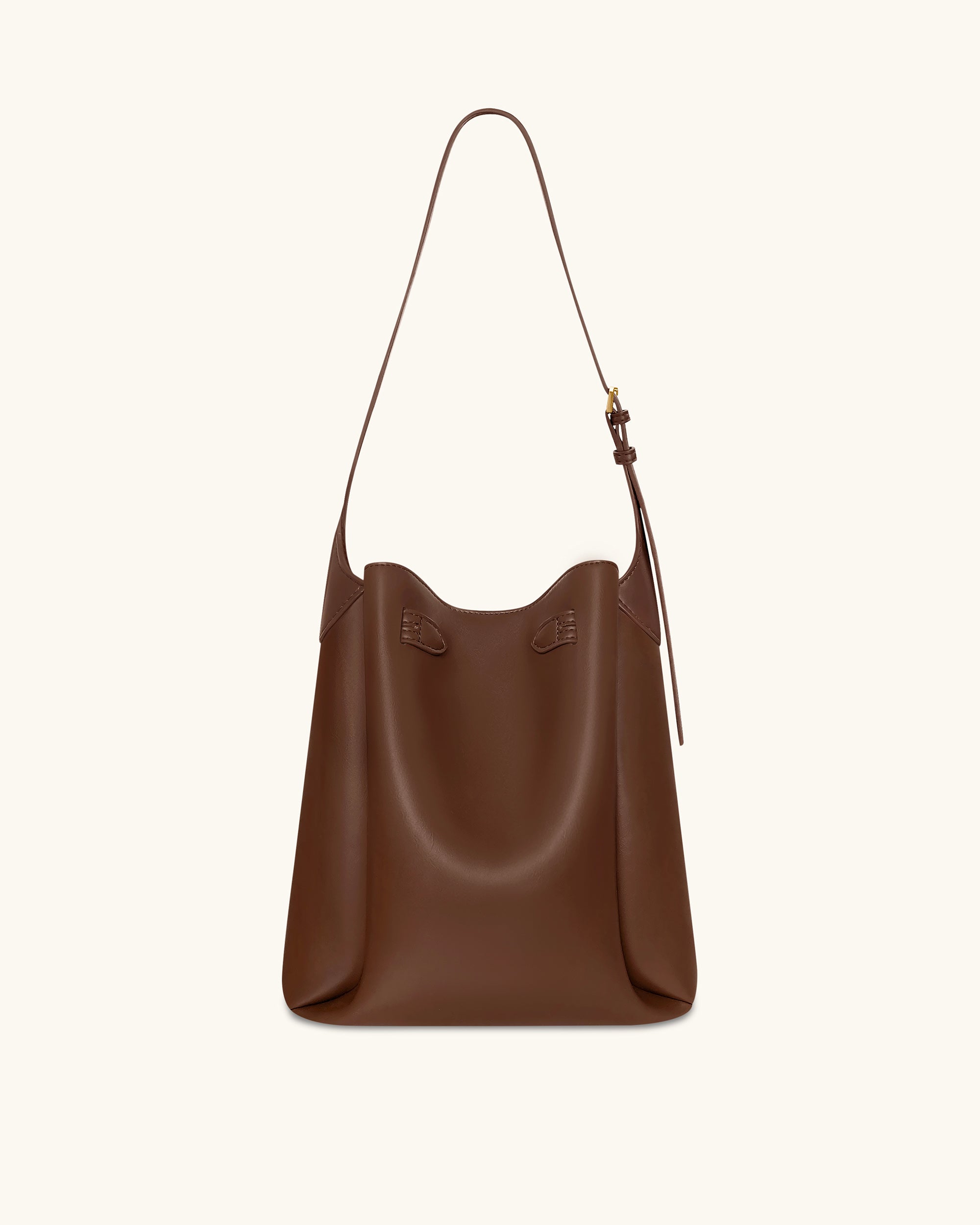 Charlene Double Buckle Hobo Bag - Brown - Image 3