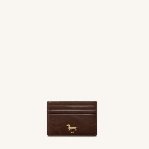 Maeve Dachshund Metal Emblem Card Holder - Chocolate