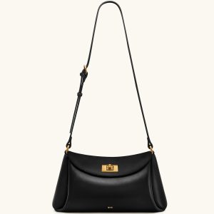 Greta Twist-Lock Crossbody Bag - Black