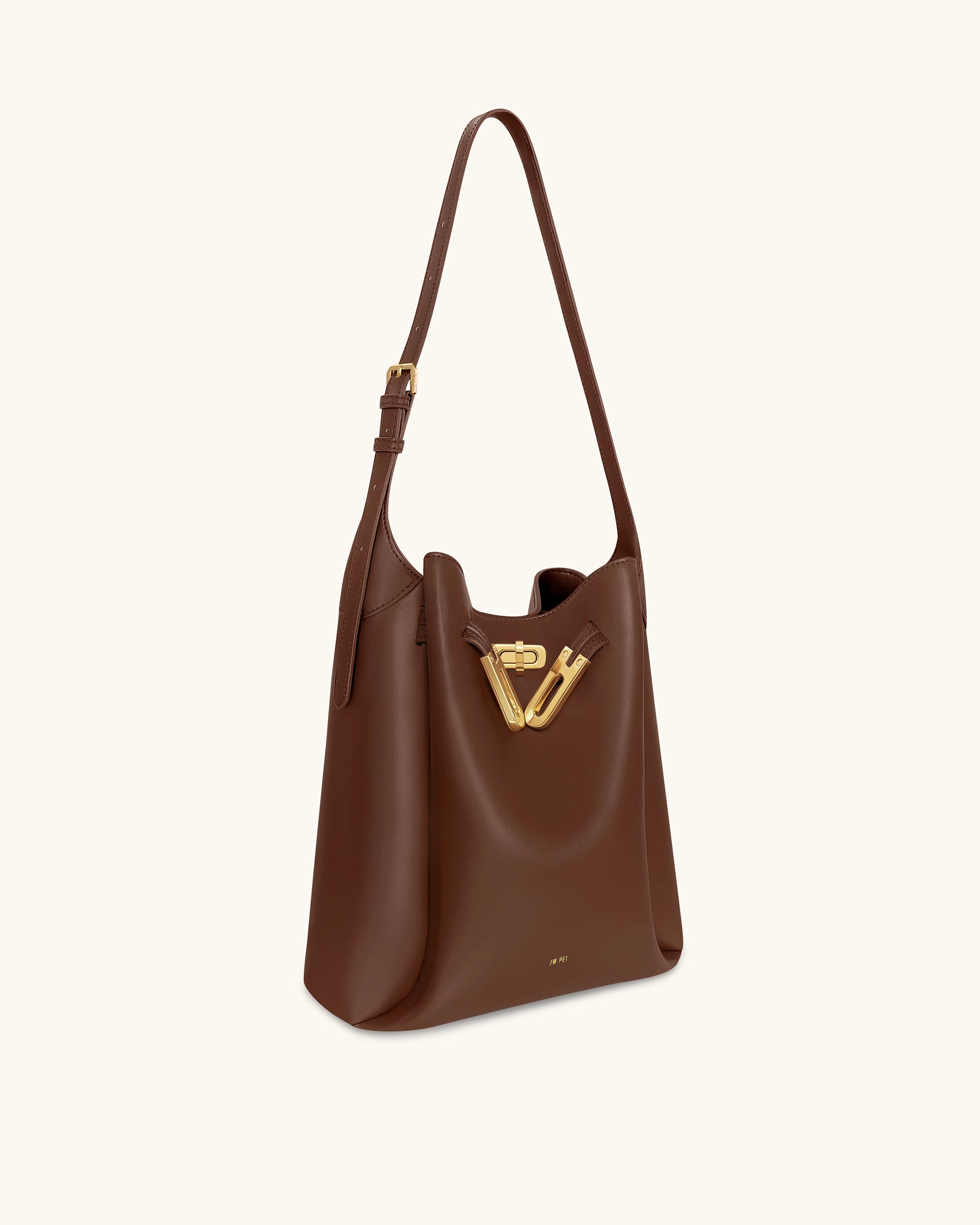 Charlene Double Buckle Hobo Bag - Brown - Image 2