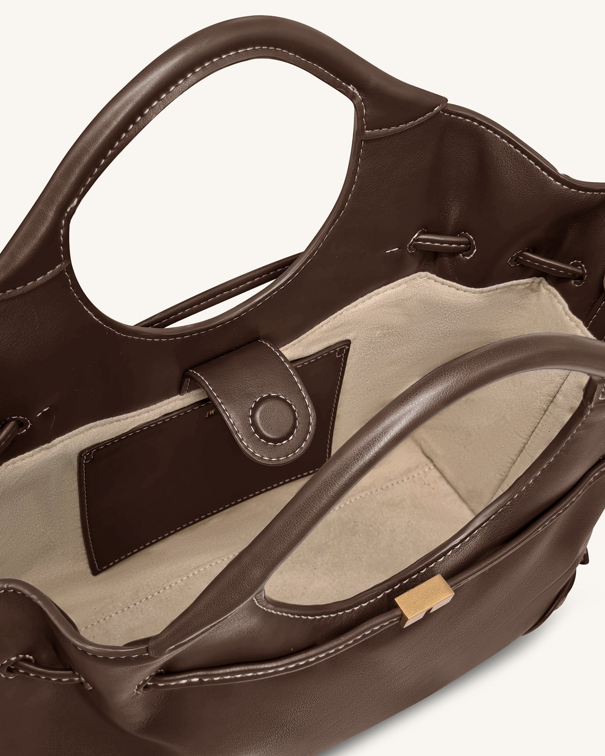 Elara Drawstring Tote Bag - Brown - Image 5