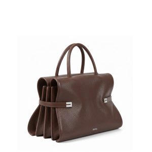Mia Structured Top Handle Bag - Brown