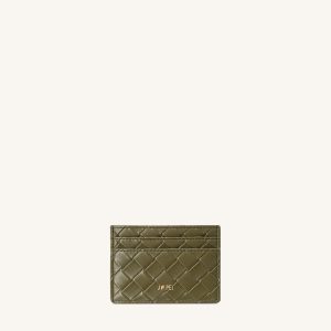 Woven Texture Card Holder - Dark Brown Green