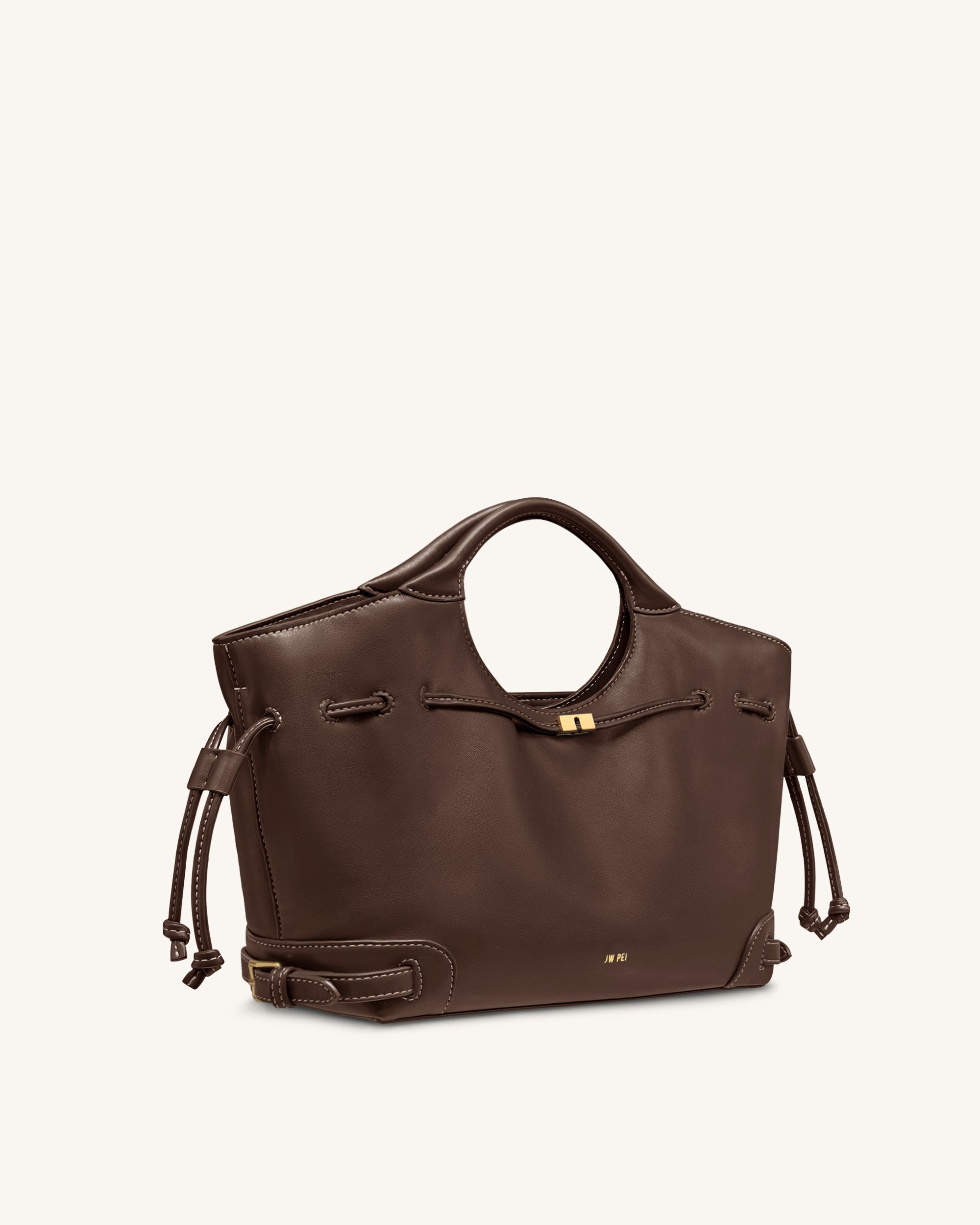 Elara Drawstring Tote Bag - Brown - Image 3