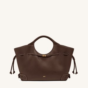 Elara Drawstring Tote Bag - Brown