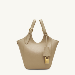 Ines Padlock Tote Bag - Gray Beige