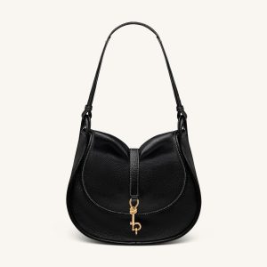 Arla Small Hobo Bag - Black Pebbled