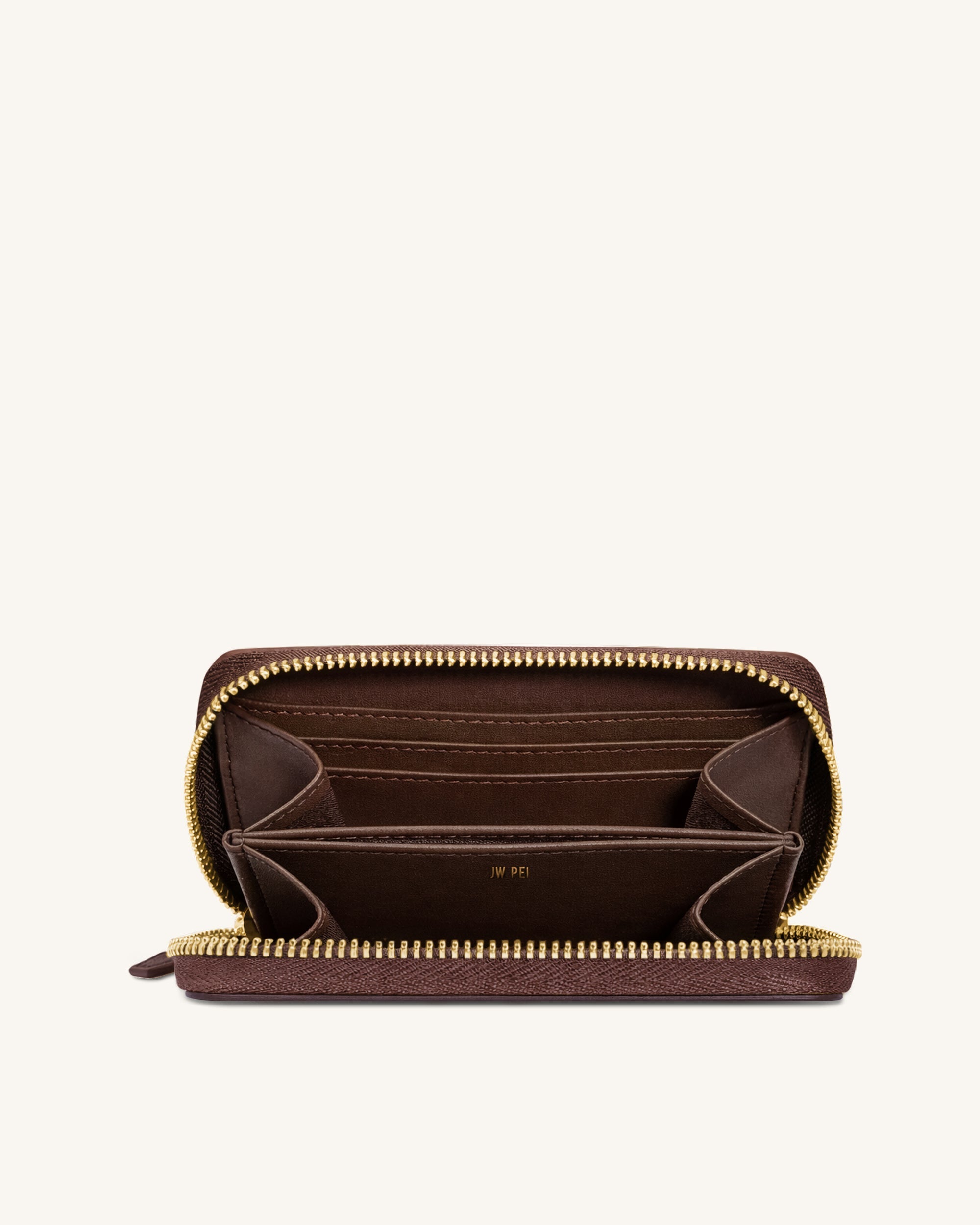 Maeve Dachshund Metal Emblem Zip Wallet - Chocolate - Image 3