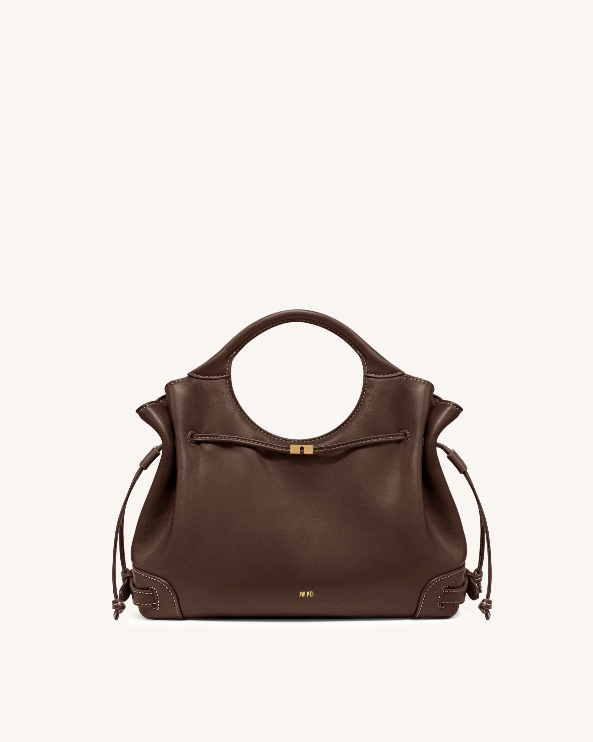 Elara Drawstring Tote Bag - Brown - Image 2