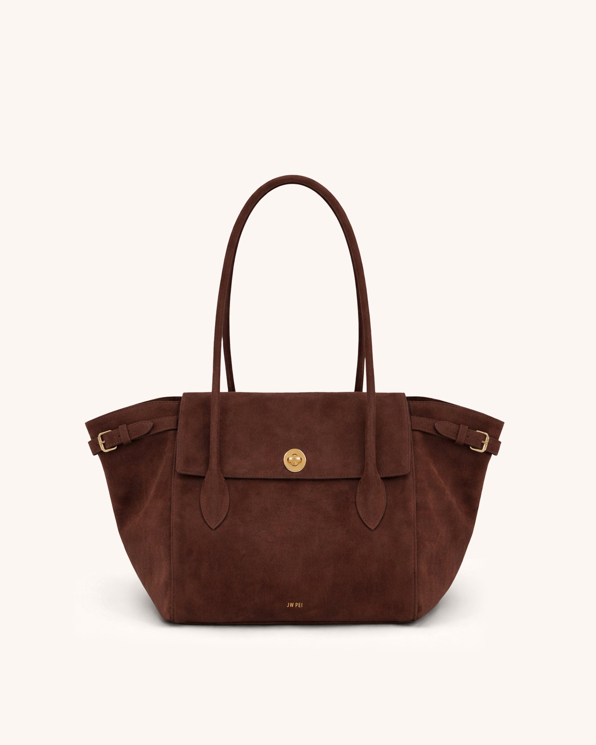 Nia Faux Suede Tote Bag - Brown