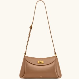 Greta Twist-Lock Crossbody Bag - Brown